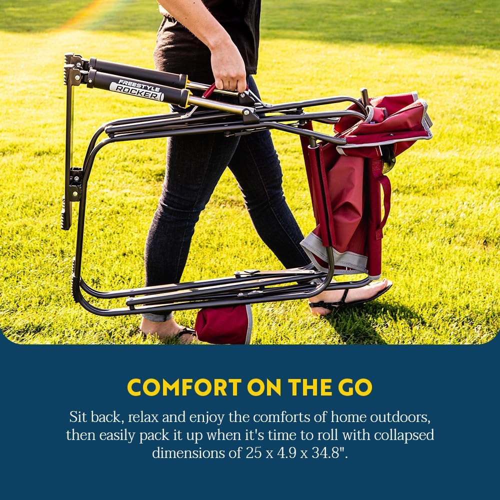 GCI OUTDOOR Freestyle Rocker Outdoor Rocking Chair with Beverage Holder - Image 5